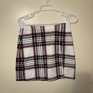 Plaid Mini Skirt in Black and Red